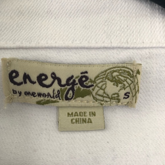 Energe White Denim Jean Jacket S - Picture 6 of 7